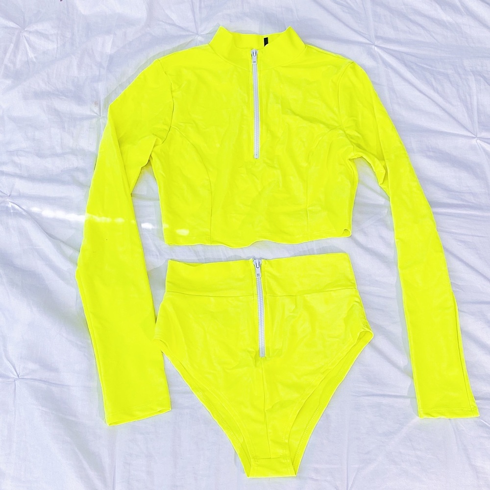 Fashion nova two price long sleeve neon bikini